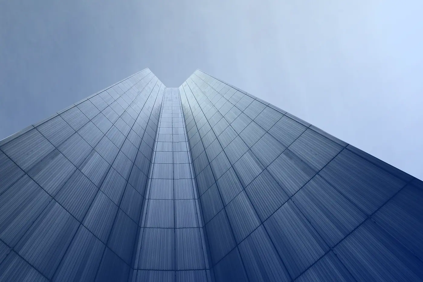 A gray skyscraper facade